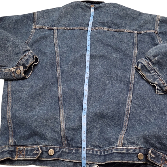 Vintage GAP Flannel Lined Denim Jacket 90s Mens Large Blue Jean Button-Up Winter - Picture 7 of 8